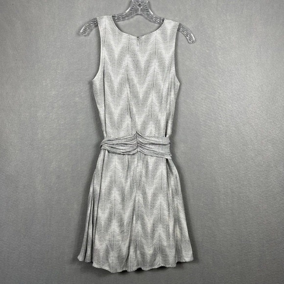 NWT Gap Dress Small White Black Printed Tie Waist Sleeveless Pockets - Picture 10 of 14